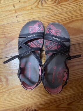 Merrell Brown and Pink Strappy Women's Sandals